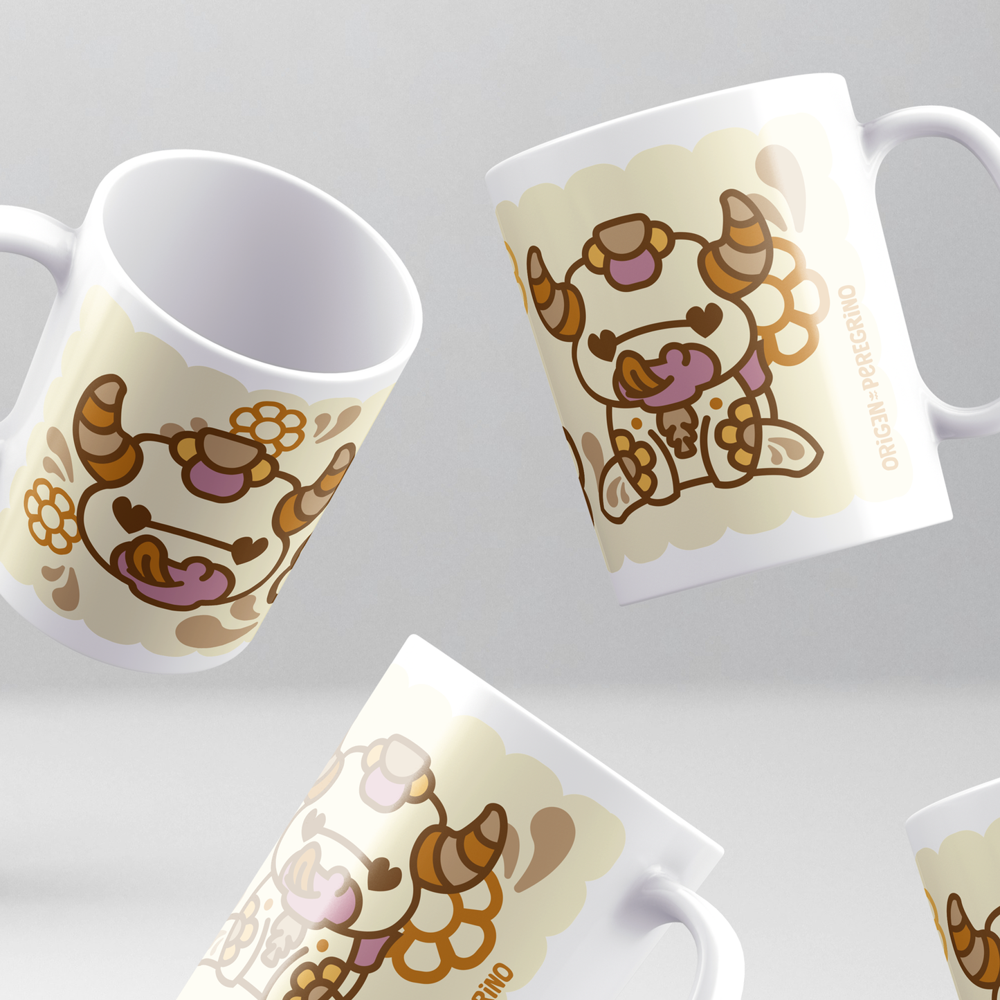 taza ceramica torito beige