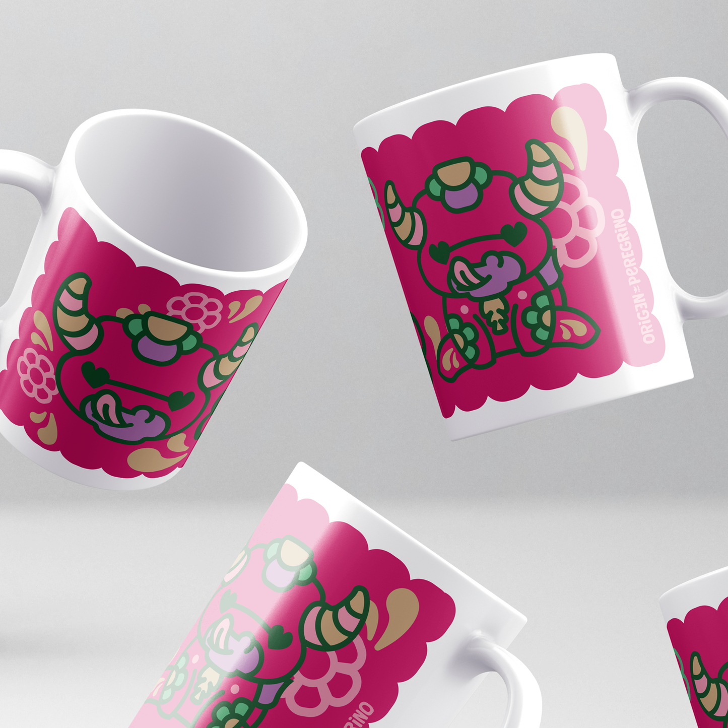 taza ceramica torito rojo