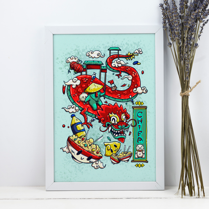 Print Tama & El Dragón