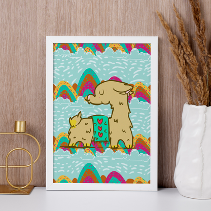 Print Llamita en las Montañas