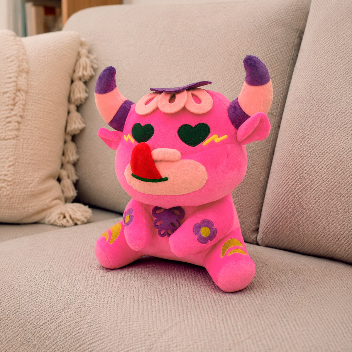 Peluche Torito Puca Florecimiento (Rosado)