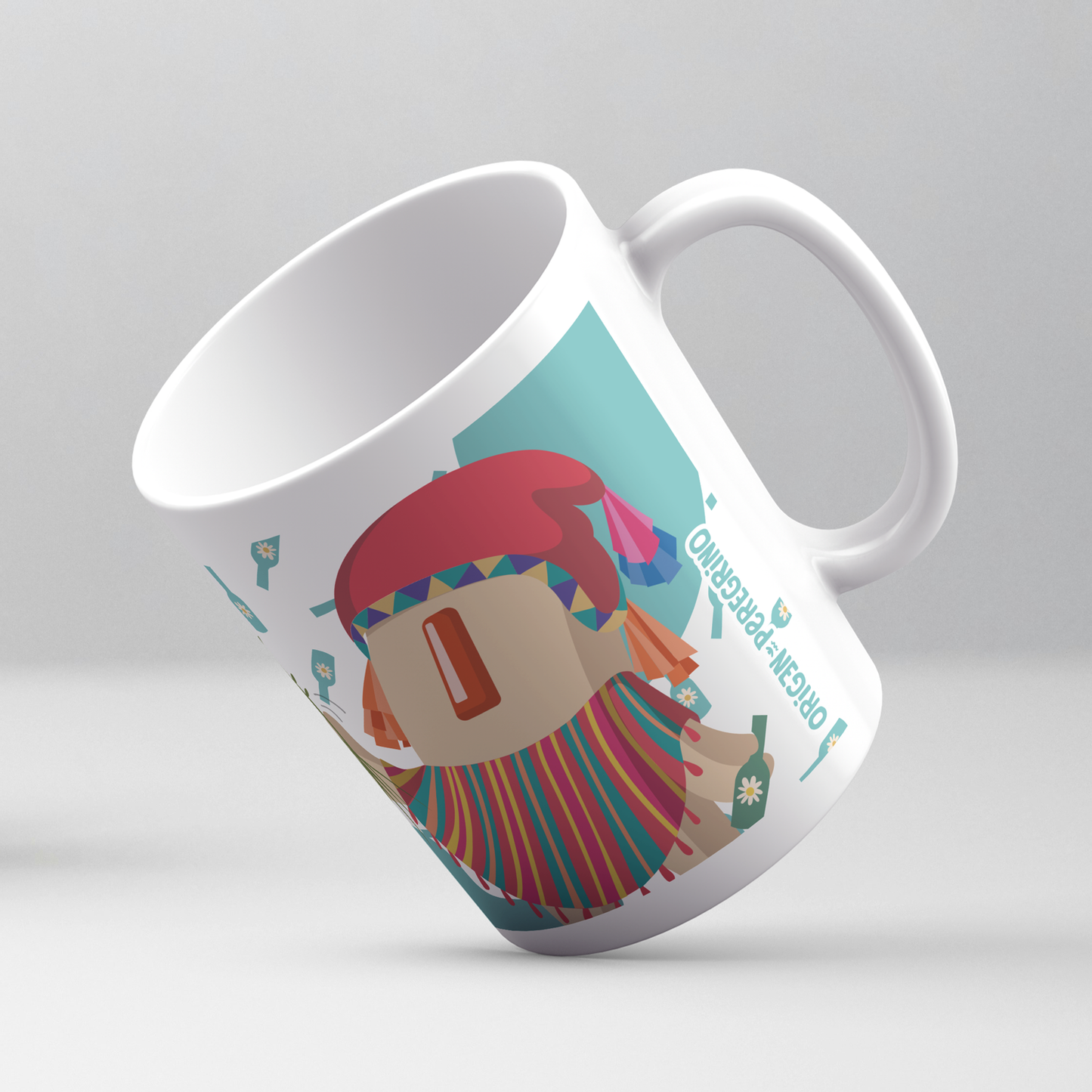 taza ceramica baño florecimiento