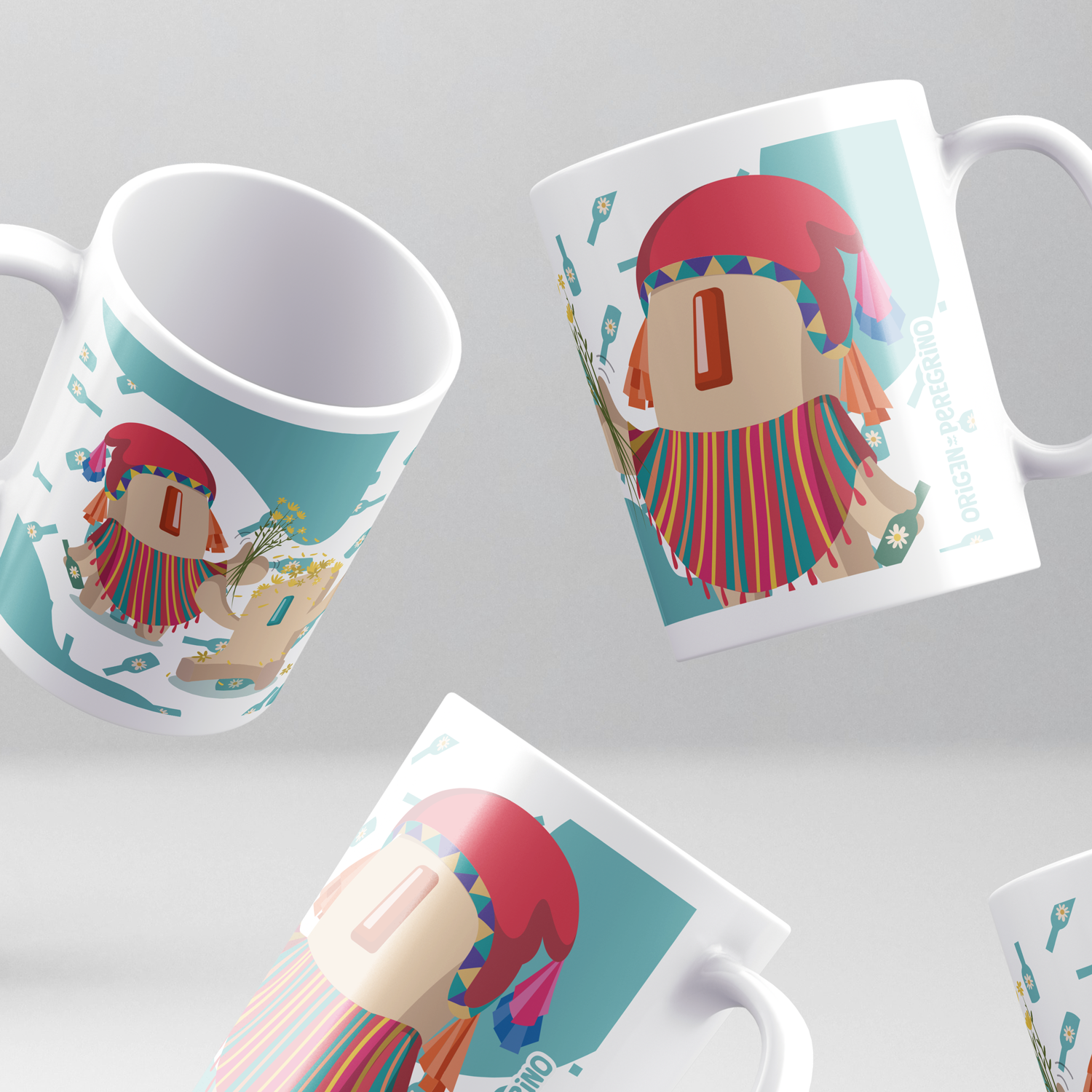 taza ceramica baño florecimiento