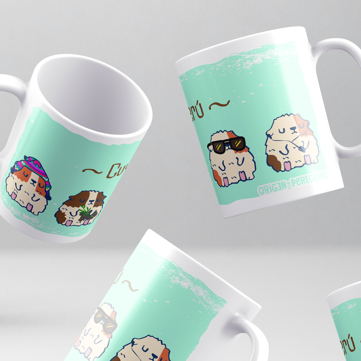 taza ceramica cuyes del perú