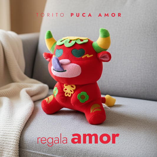 Peluche Torito Puca Amor (Rojo)